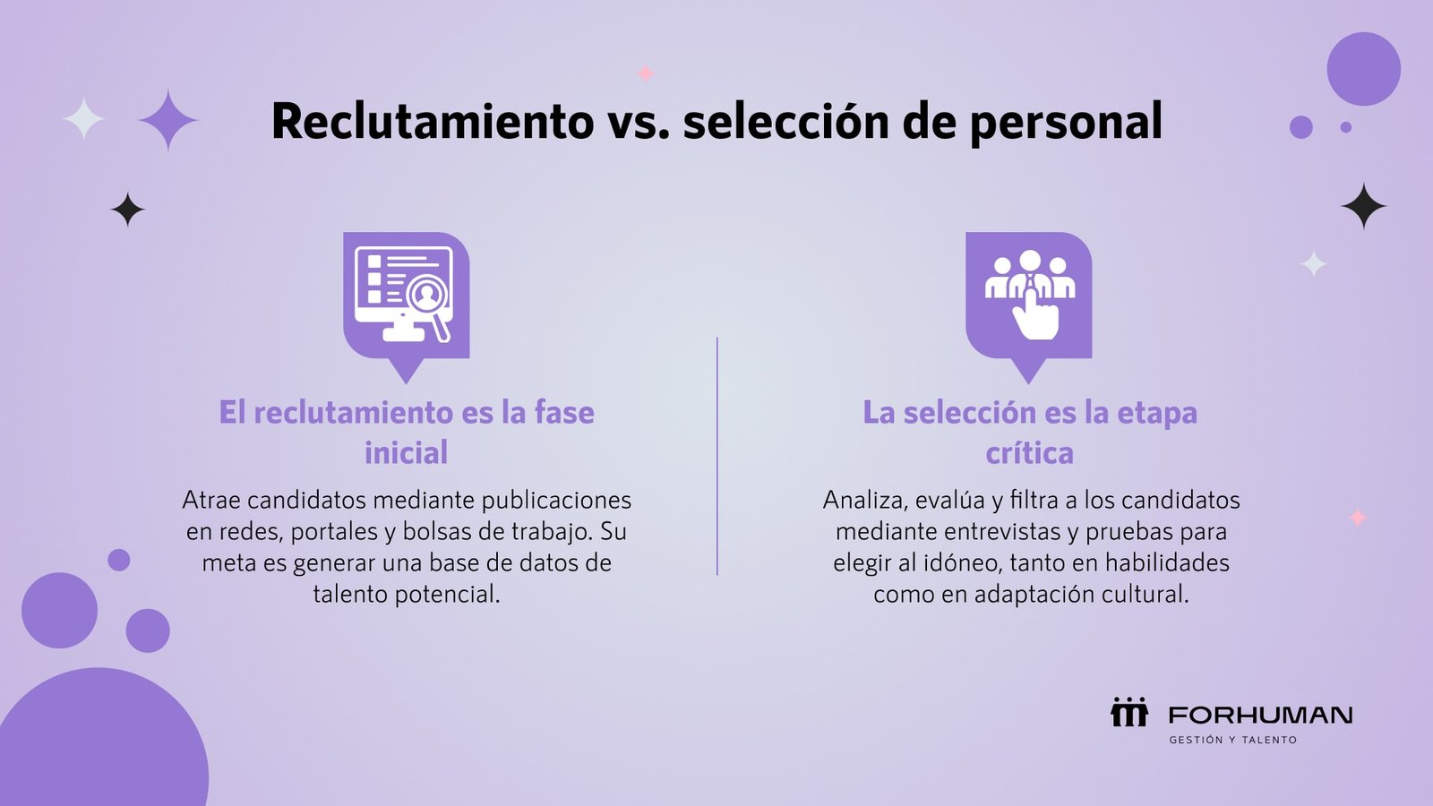 Diferencia entre reclutamiento y selección de personal